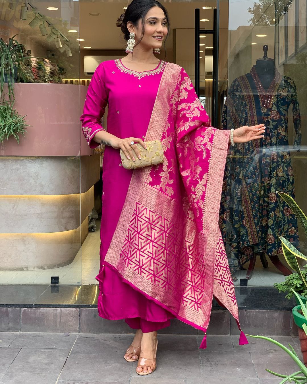 Akshar Designer Chanderi Silk Kurti With Bottom Dupatta Wholesale Price In Surat
